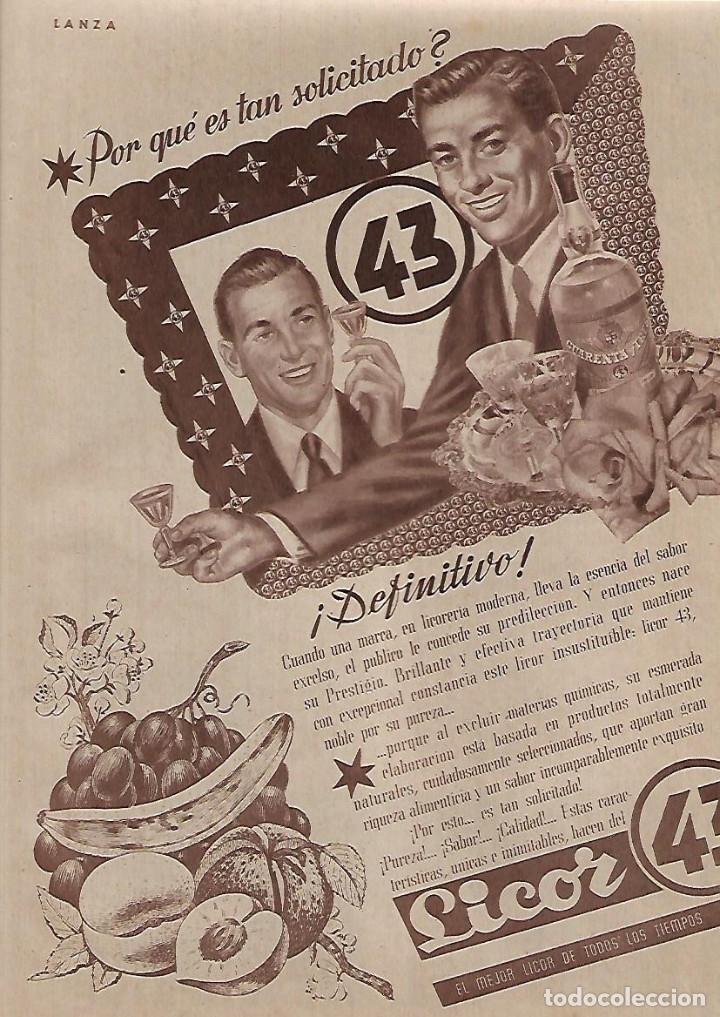 Collectionnisme: A&Ntilde;O 1955 RECORTE PRENSA PUBLICIDAD BEBIDAS LICOR 43 CUARENTA Y TRES