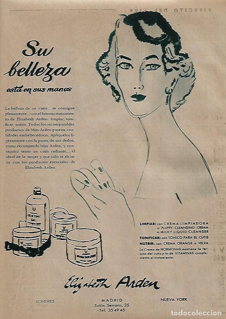 Collecting paper: A&Ntilde;O 1955 RECORTE PRENSA PUBLICIDAD COSMETICA BELLEZA ELIZABETH ARDEN