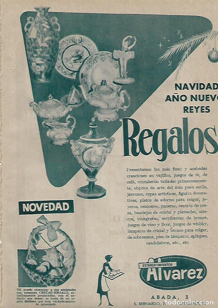 Sammelleidenschaft Papier: A&Ntilde;O 1955 RECORTE PRENSA PUBLICIDAD ESTABLECIMIENTOS ALVAREZ REGALOS NAVIDAD COMERCIO