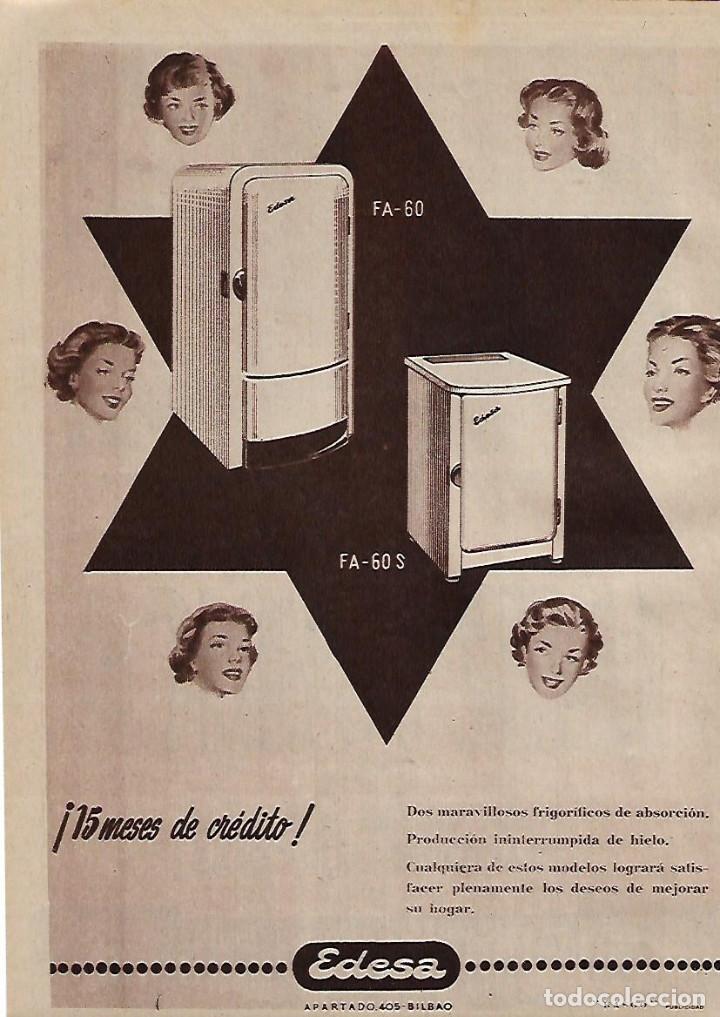 Coleccionismo: A&Ntilde;O 1955 RECORTE PRENSA PUBLICIDAD ELECTRODOMESTICOS EDESA NEVERA FRIGORIFICO