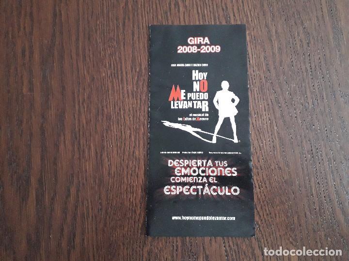Coleccionismo: folleto de publicidad musical de Mecano, hoy no me puedo levantar, gira 2008-2009