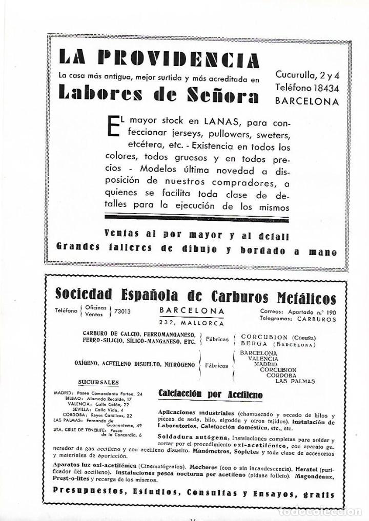 Collecting paper: A&Ntilde;O 1934-35 RECORTE PRENSA PUBLICIDAD SOCIEDAD ESPA&Ntilde;OLA DE CARBUROS METALICOS BARCELONA