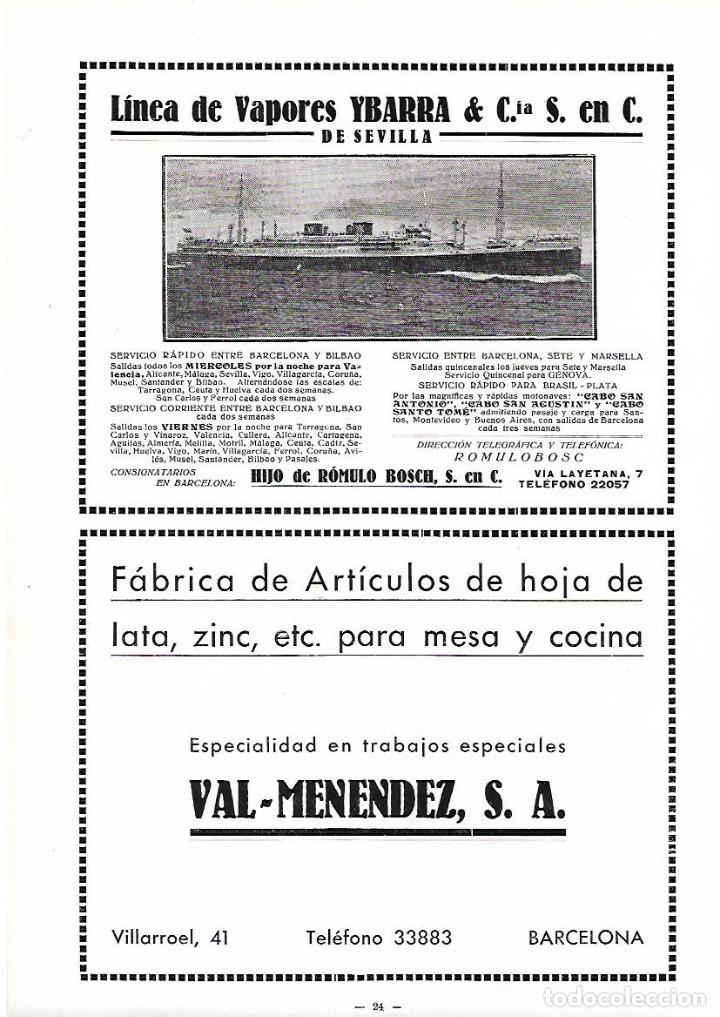 Collecting paper: A&Ntilde;O 1934-35 RECORTE PRENSA PUBLICIDAD LINEA VAPORES YBARRA SEVILLA HIJO ROMULO BOSCH BARCELONA