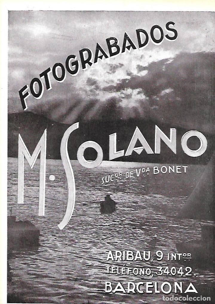 Coleccionismo: A&Ntilde;O 1934-35 RECORTE PRENSA PUBLICIDAD FOTOGRABADOS M SOLANO SUCESOR VIUDA BONET BARCELONA
