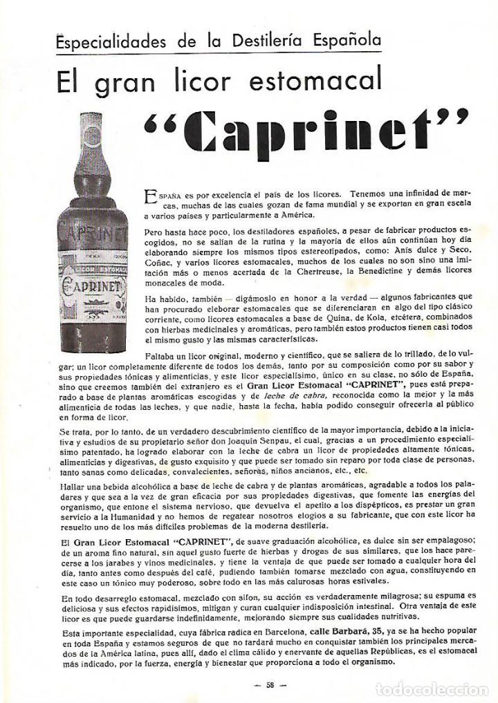 Colecionismo: A&Ntilde;O 1934-35 RECORTE PRENSA PUBLICIDAD BEBIDAS GRAN LICOR ESTOMACAL CAPRINET