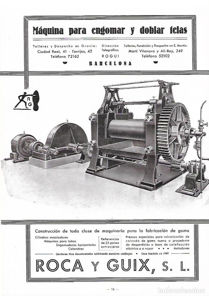 Collezionismo: A&Ntilde;O 1934-35 RECORTE PRENSA PUBLICIDAD ROCA GUIX MAQUINA PARA ENGOMAR Y DOBLAR TELAS BARCELONA