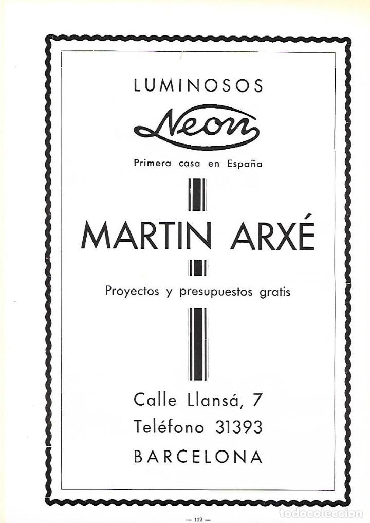 Colecionismo: A&Ntilde;O 1934-35 RECORTE PRENSA PUBLICIDAD MARTIN ARXE LUMINOSOS NEON BARCELONA ANUNCIOS DE NEON