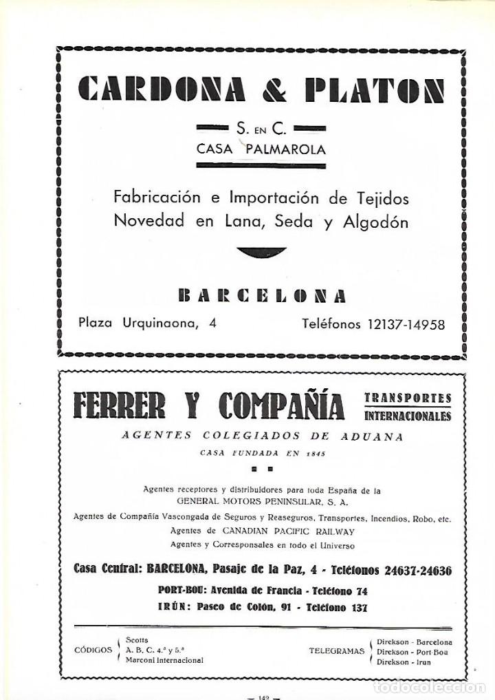 Colecionismo: A&Ntilde;O 1934-35 RECORTE PRENSA PUBLICIDAD FERRER Y COMPA&Ntilde;IA AGENTES ADUANAS TRANSPORTE INTERNACIONAL