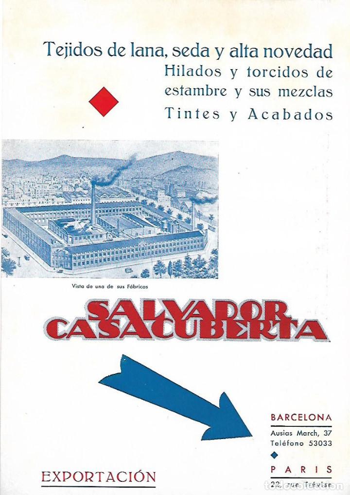 Collezionismo: A&Ntilde;O 1934-35 RECORTE PRENSA PUBLICIDAD SALVADOR CASACUBERTA HILADOS TEJIDOS LANA SEDA FABRICA