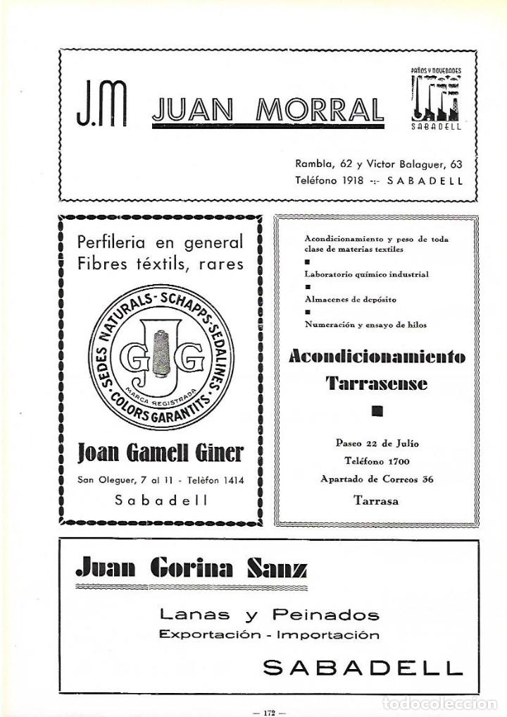 Colecionismo: A&Ntilde;O 1934-35 PUBLICIDAD JOAN GAMELL GINER SABADELL SEDA SCHAPPS COLORES ACONDICIONAMIENTO TARRASENSE