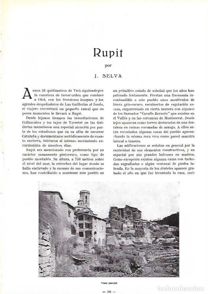 Coleccionismo: A&Ntilde;O 1934-35 RECORTE PRENSA RUPIT CALLE CASAS TIPICAS IGLESIA FACHADA ABSIDE