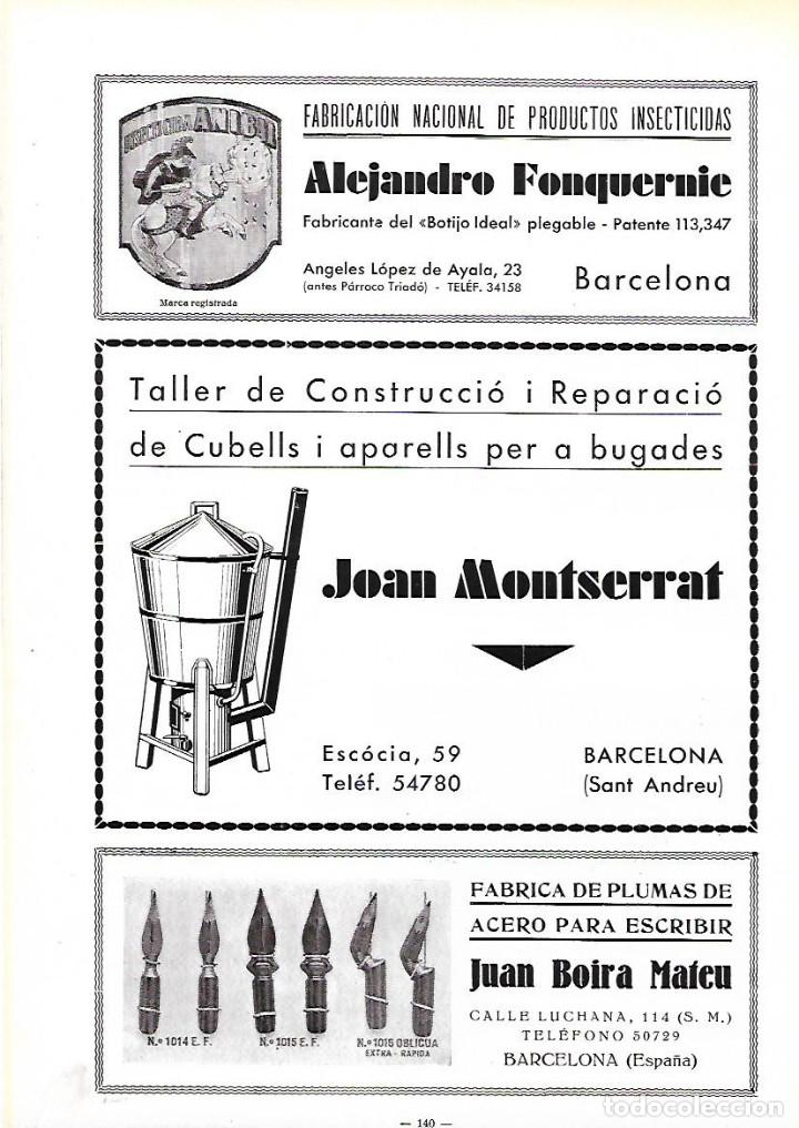 Colecionismo: A&Ntilde;O 1934-35 PUBLICIDAD INSECTICIDAS ALEJANDRO FONQUERNIE BCNA JUAN BOIRA MATEU PLUMAS ACERO ESCRIBIR