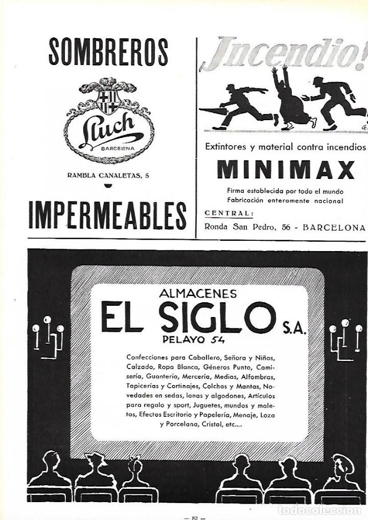 Coleccionismo: A&Ntilde;O 1934-35 PUBLICIDAD LLUCH SOMBREROS IMPERMEABLES MINIMAX EXTINTORES INCENDIOS BCNA