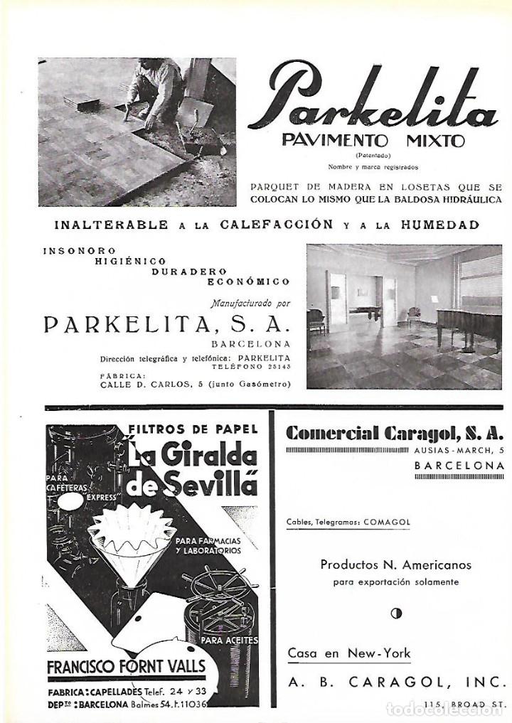 Coleccionismo: A&Ntilde;O 1934-35 RECORTE PRENSA PUBLICIDAD PARKELITA PAVIMENTO MIXTO BARCELONA