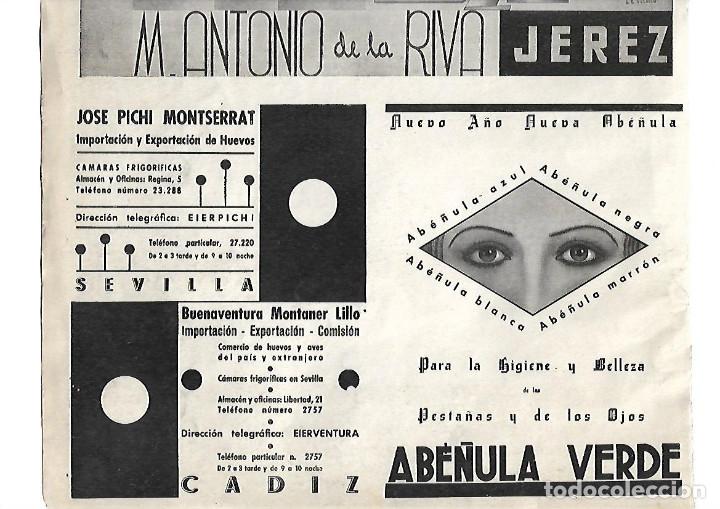 Coleccionismo: A&Ntilde;O 1938 GUERRA CIVIL PUBLICIDAD JOSE PICHI MONTSERRAT HUEVOS SEVILLA  MONTANER LILLO CADIZ