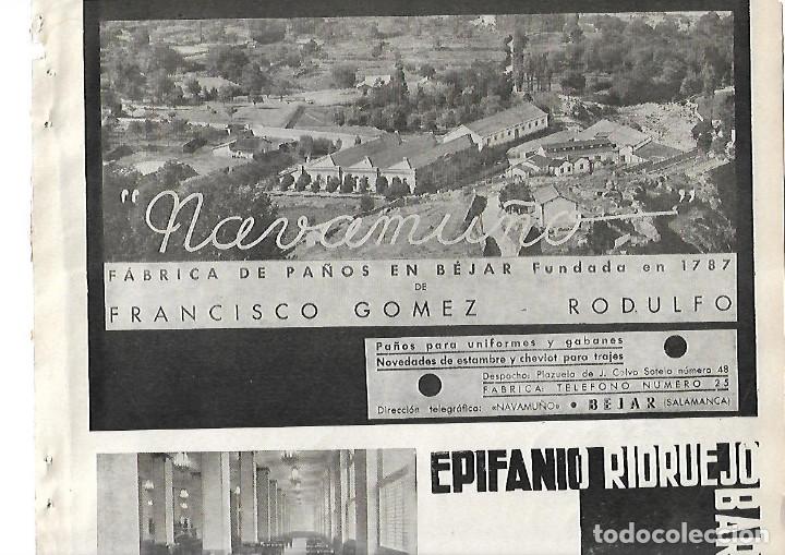Coleccionismo: A&Ntilde;O 1938 GUERRA CIVIL PUBLICIDAD FRANCISCO GOMEZ RODULFO BEJAR FABRICA PA&Ntilde;OS NAVAMU&Ntilde;O
