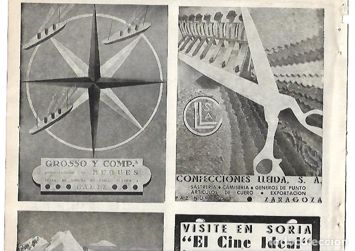 Coleccionismo: A&Ntilde;O 1938 GUERRA CIVIL PUBLICIDAD GROSSO Y COMPA&Ntilde;IA BUQUES CADIZ CONFECCIONES LLEIDA ZARAGOZA CUERO