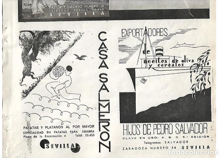 Colecionismo: A&Ntilde;O 1938 GUERRA CIVIL PUBLICIDAD CASA SALMERON SEVILLA PATATAS PARA SIEMBRA PLATANOS AL POR MAYOR