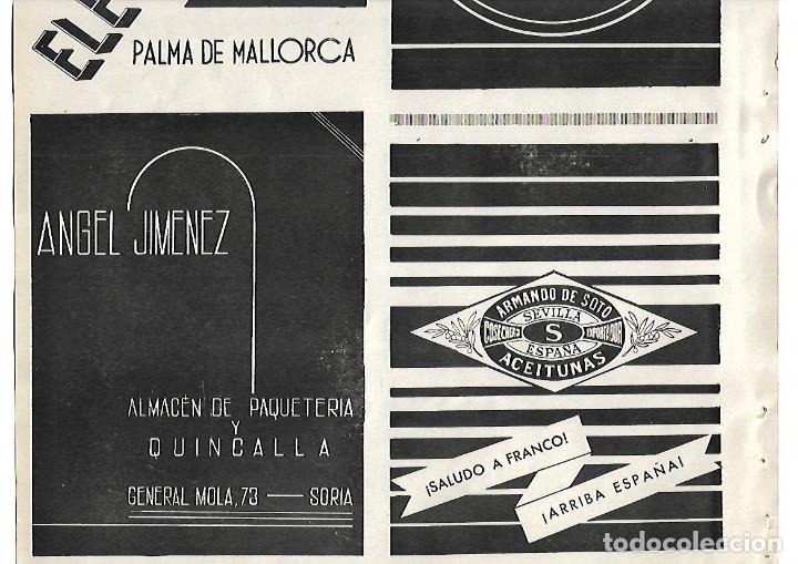 Sammelleidenschaft Papier: A&Ntilde;O 1938 GUERRA CIVIL PUBLICIDAD SORIA ANGEL JIMENEZ ALMACEN PAQUETERIA Y QUINCALLA