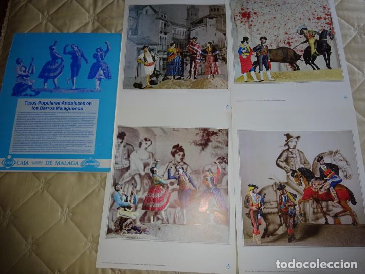 Coleccionismo: SET DE 4 L&Aacute;MINAS Y CARPETAS. TIPOS POPULARES EN BARROS MALAGUE&Ntilde;OS DE CUBERO BANDOLERO 44X34CM 280 GR