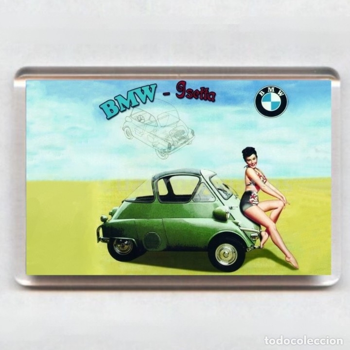 Coleccionismo: IMAN acr&iacute;lico NEVERA - BMW ISETTA (vintage)