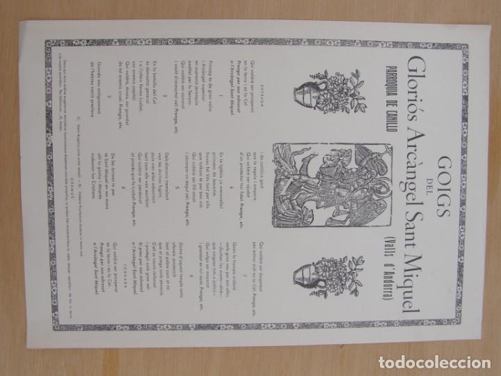 Coleccionismo: Goig - gozo del Arcangel San Miguel, parroquia de Canillo, Andorra, mediados siglo XX.