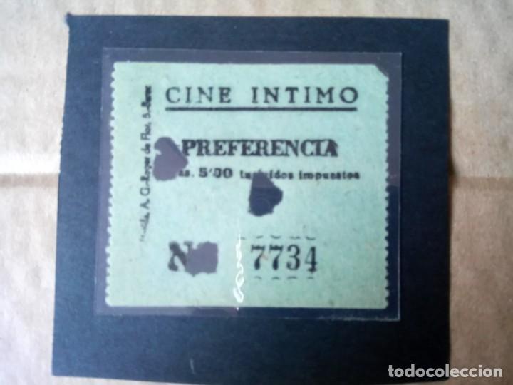 Collectionnisme: ENTRADA CINE, CINE &Iacute;NTIMO, PREFERENCIA, PLASTIFICADA