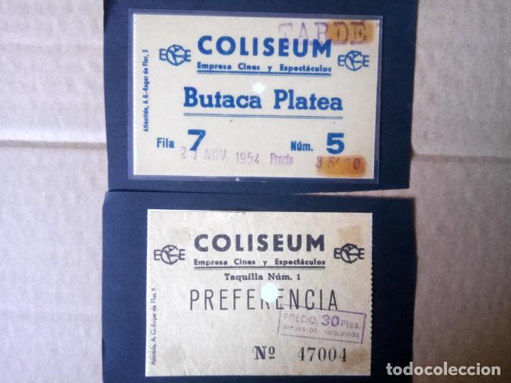 Collectionnisme: ENTRADA CINE, COLISEUM, PLATEA 1954 Y PREFERENCIA