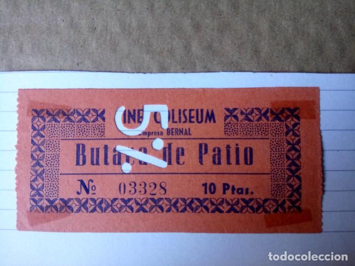 Sammelleidenschaft Papier: ENTRADA DE CINE, CINE COLISEUM, EMPRESA BERNAL, BUTACA DE PATIO