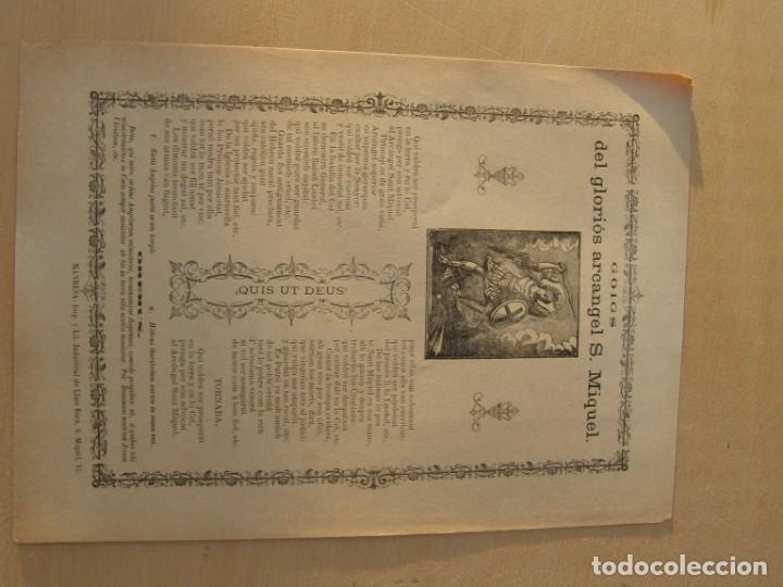 Coleccionismo: Goig - gozo al Arcangel San Miguel. Impreso en Manresa. Primera mitad siglo XX o anterior.