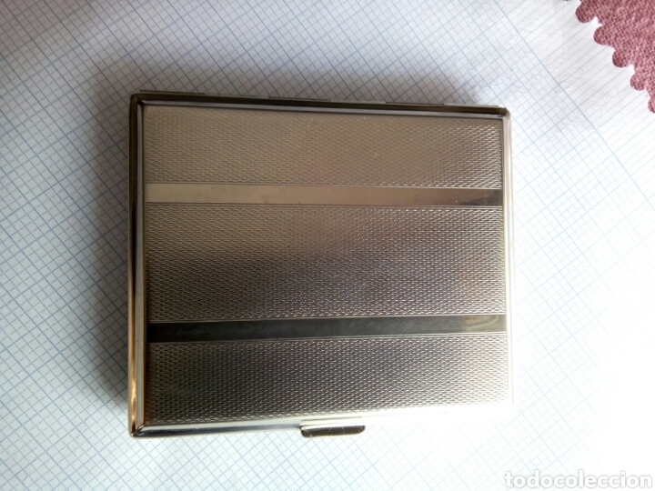 Coleccionismo: Magnifica pitillera metalica inoxidable - Foto 2