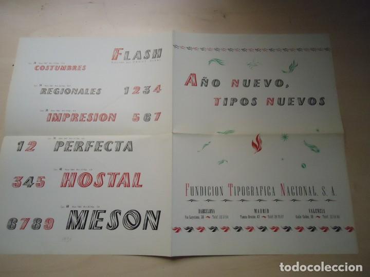 Collecting paper: IMPRENTA. A&Ntilde;O NUEVO, TIPOS NUEVOS. FUNDACI&Oacute;N TIPOGR&Aacute;FICA NACIONAL, S.A. 27,5 x 42 cm. 1935