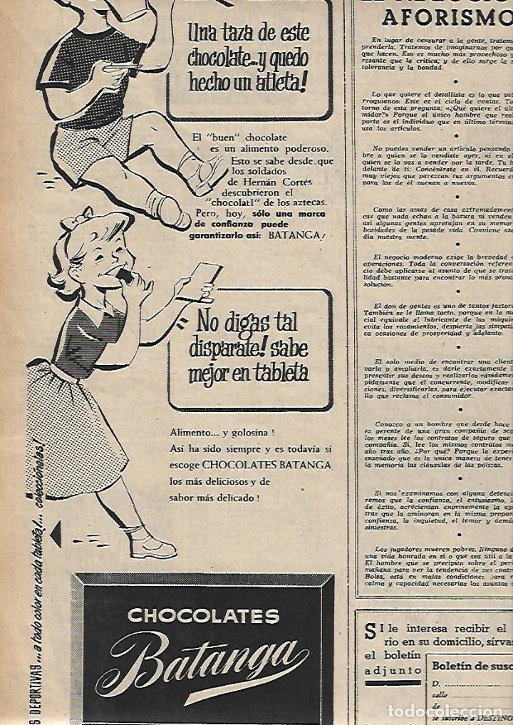 Coleccionismo: A&Ntilde;O 1955 RECORTE PRENSA PUBLICIDAD CHOCOLATES BATANGA