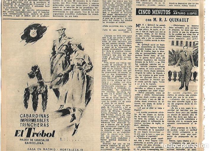Collecting paper: A&Ntilde;O 1952 RECORTE PRENSA PUBLICIDAD COMERCIO EL TREBOL GABARDINAS IMPERMEABLES TRINCHERAS
