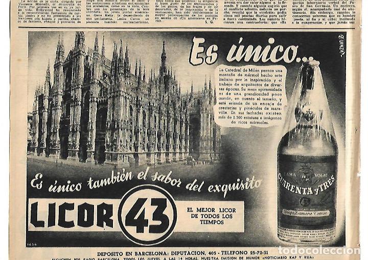 Coleccionismo: A&Ntilde;O 1952 RECORTE PRENSA PUBLICIDAD BEBIDAS LICOR 43 CUARENTA Y TRES