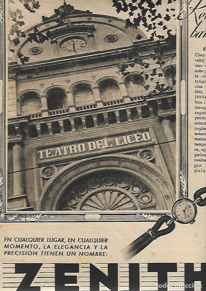 Coleccionismo: A&Ntilde;O 1952 RECORTE PRENSA PUBLICIDAD RELOJ ZENITH TEATRO EL LICEO