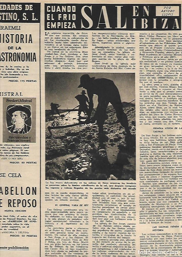 Collectionnisme: A&Ntilde;O 1952 RECORTE PRENSA EIVISSA RECOGIDA DE LA SAL EN IBIZA
