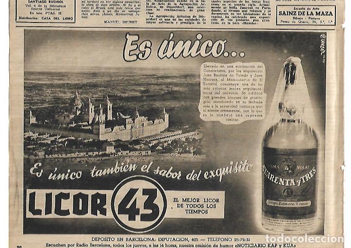Coleccionismo: A&Ntilde;O 1952 RECORTE PRENSA PUBLICIDAD BEBIDAS LICOR 43 CUARENTA Y TRES