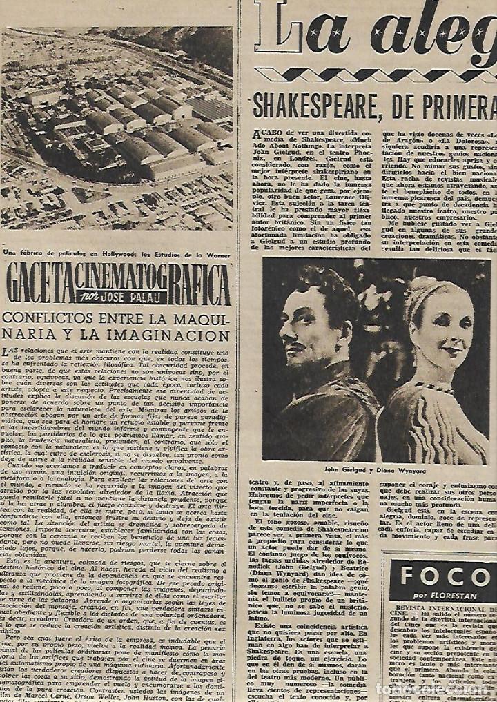 Coleccionismo: A&Ntilde;O 1952 RECORTE PRENSA INDUSTRIA DEL CINE ESTUDIOS DE LA WARNER