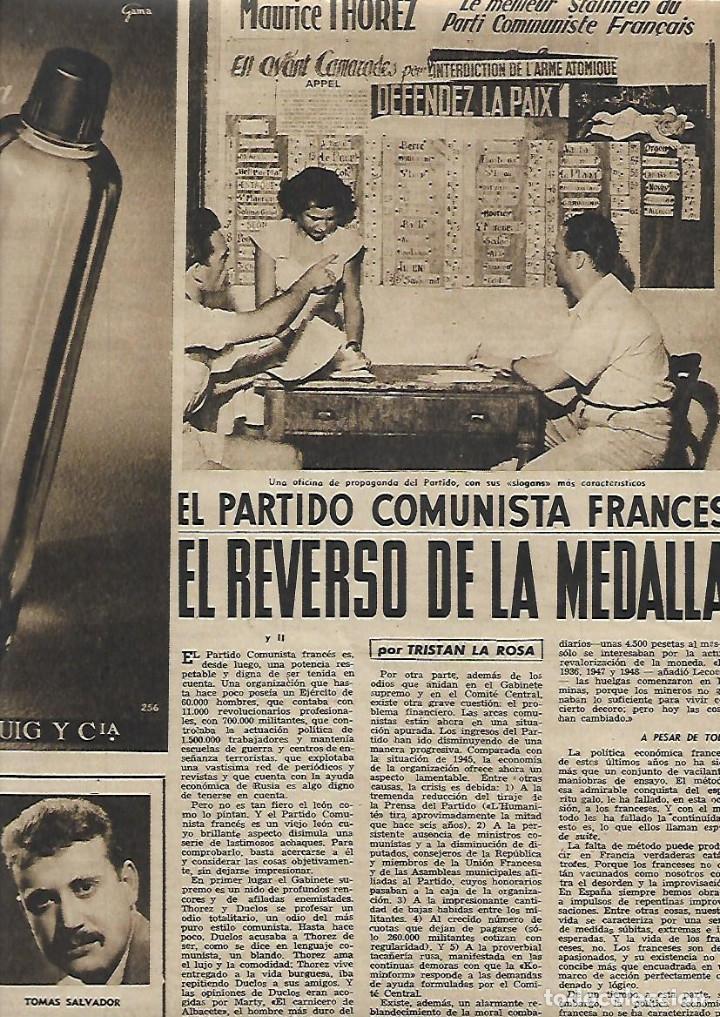 Sammelleidenschaft Papier: A&Ntilde;O 1952 RECORTE PRENSA POLITICA PARTIDO COMUNISTA FRANCES FRANCIA PARIS PARTIT COMMUNISTE FRANCAIS