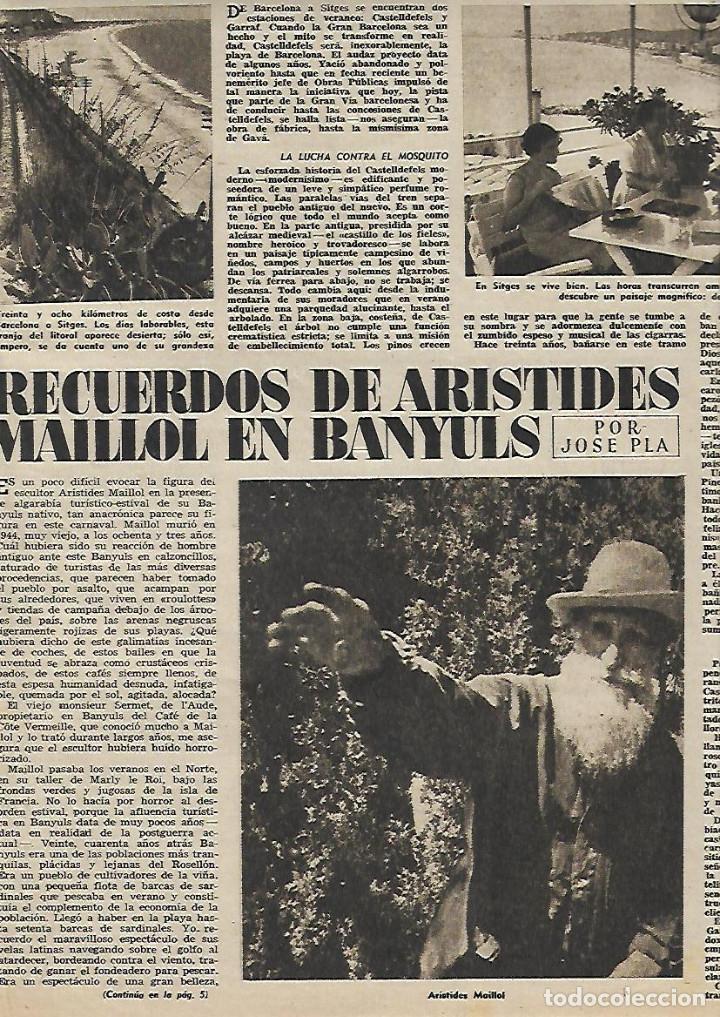 Coleccionismo: A&Ntilde;O 1952 RECORTE PRENSA ESCULTURA PINTURA ARISTIDES MAILLOL EN BANYULS MONUMENTO A LOS MUERTOS