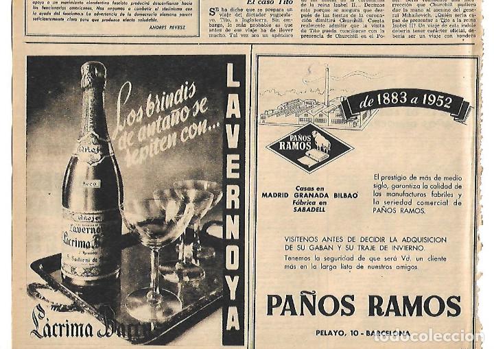 Collectionnisme: A&Ntilde;O 1952 RECORTE PRENSA PUBLICIDAD PA&Ntilde;OS RAMOS LACRIMA BACCUS CAVA CHAMPAN LAVERNOYA