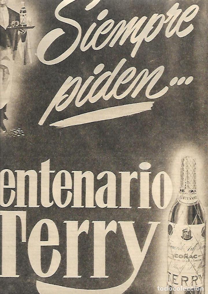 Coleccionismo: A&Ntilde;O 1952 RECORTE PRENSA PUBLICIDAD BEBIDAS CENTENARIO TERRY CO&Ntilde;AC PUERTO SANTA MARIA