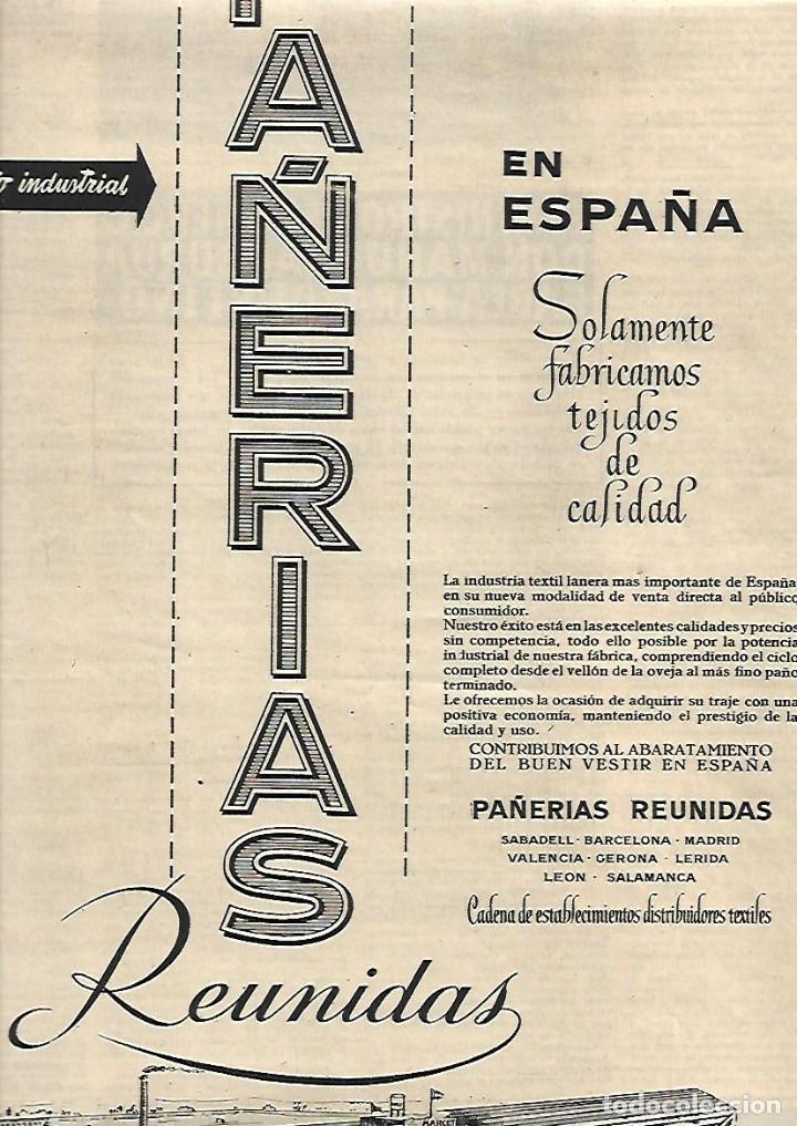Collectionnisme: A&Ntilde;O 1952 RECORTE PRENSA PUBLICIDAD INDUSTRIA PA&Ntilde;ERIAS REUNIDAS