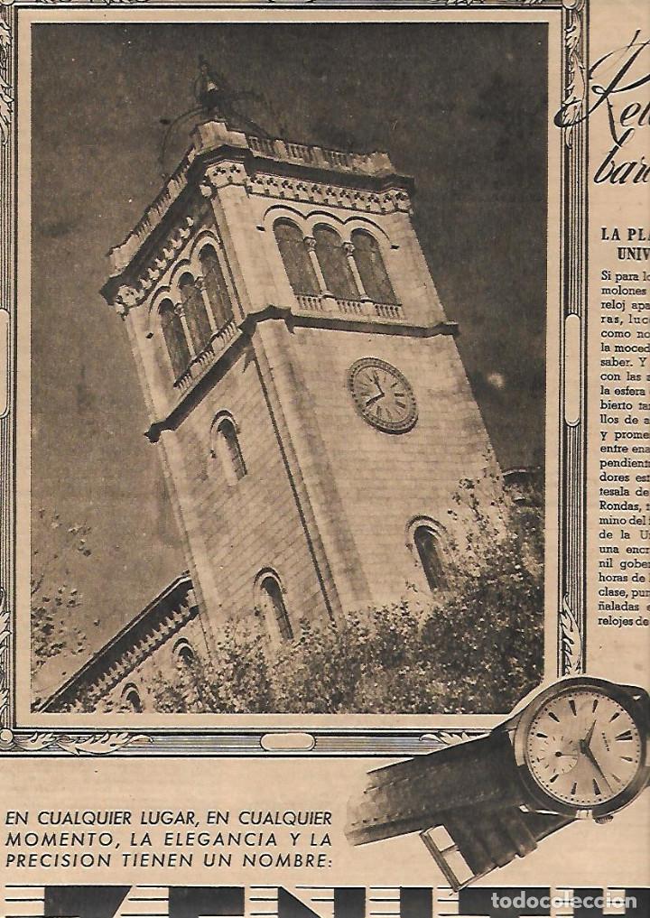 Coleccionismo: A&Ntilde;O 1952 RECORTE PRENSA PUBLICIDAD RELOJ ZENITH RELOJ PLAZA UNIVERSIDAD DE BARCELONA