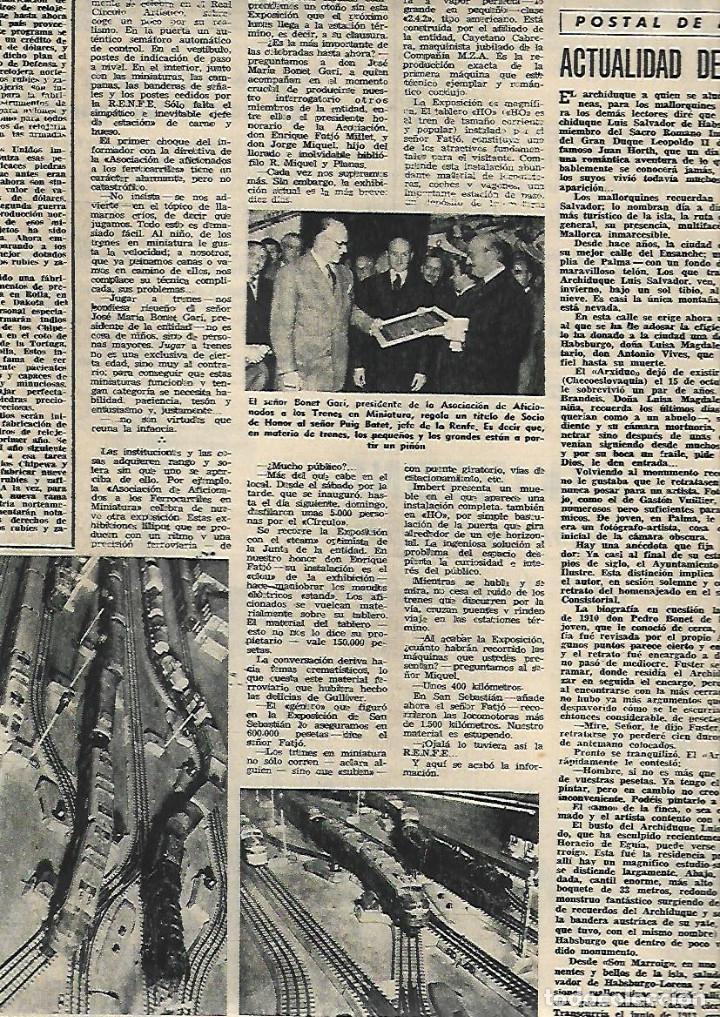 Coleccionismo: A&Ntilde;O 1952 RECORTE PRENSA EXPOSICION TREN TRENES EN MINIATURA PUIG BATET BONET GARI RENFE