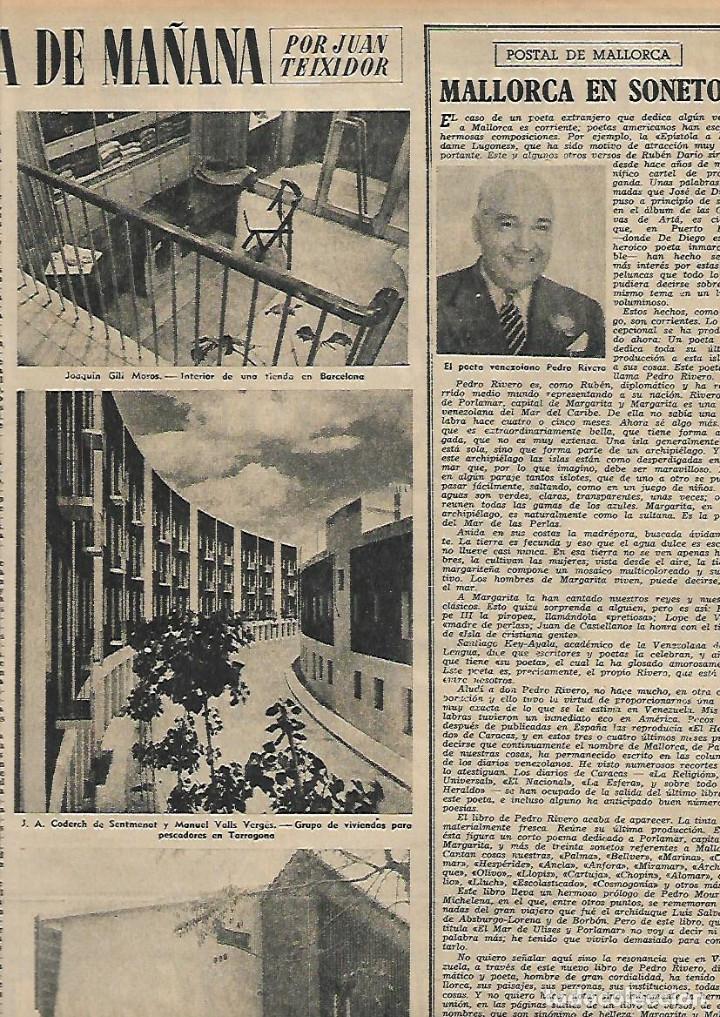 Collectionnisme: A&Ntilde;O 1952 RECORTE PRENSA POESIA POETA PEDRO RIVERO MALLORCA EN SONETOS