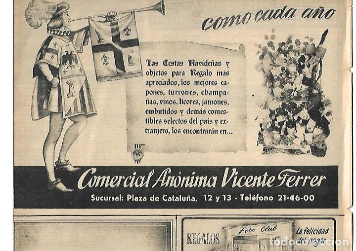 Sammelleidenschaft Papier: A&Ntilde;O 1952 RECORTE PRENSA PUBLICIDAD COMERCIAL ANONIMA VICENTE FERRER CESTAS NAVIDAD