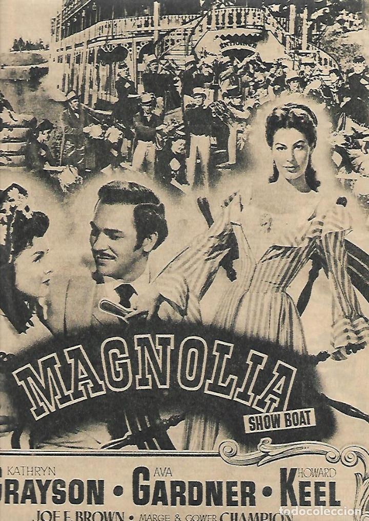 Coleccionismo: A&Ntilde;O 1952 RECORTE PRENSA PUBLICIDAD CINE PELICULA MAGNOLIA GRAYSON AVA GARDNER GEORGE SIDNEY