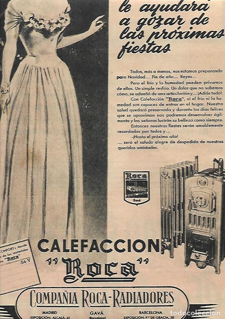 Collezionismo: A&Ntilde;O 1952 RECORTE PRENSA PUBLICIDAD CALEFACCION ROCA COMPA&Ntilde;IA ROCA RADIADORES